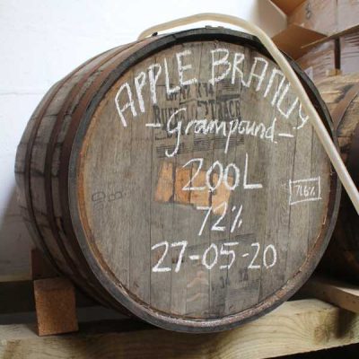 Garmpound Apple Brandy maturing in a Bufflo Trace American Bourbon Barrel