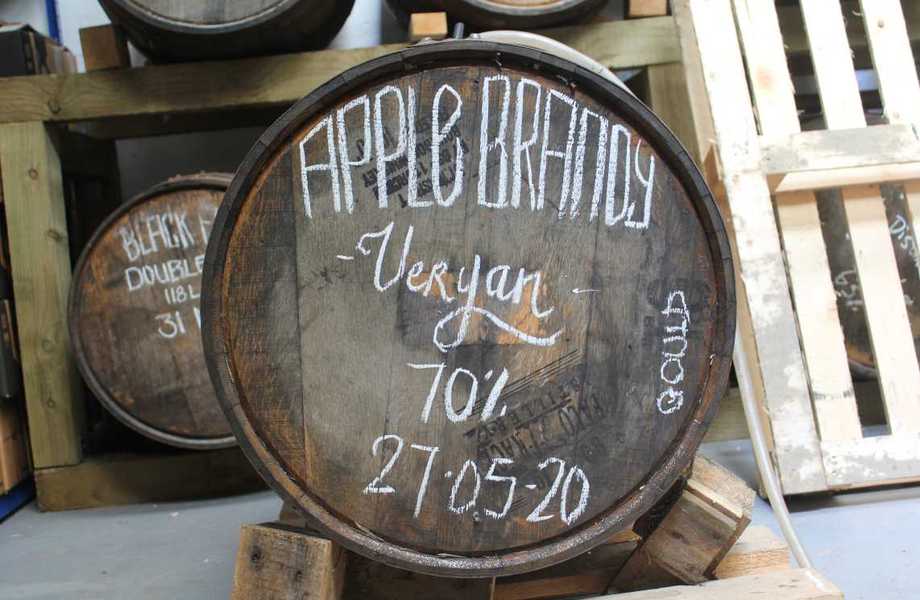 Roseland Apple Brandy maturing in an American Buffalo Trace Bourbon Barrel